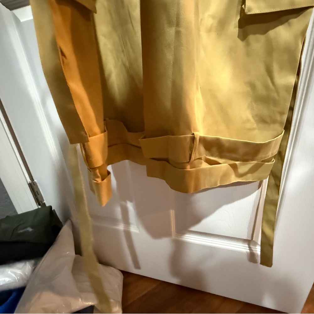 Women's Yellow/Cream Brown Cargo Jumpsuit - Picture 7 of 7